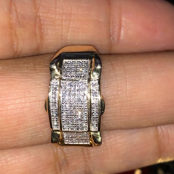 10k solid gold real si diamond ring men engagement anniversary birthday gift HOT - Picture 6 of 8